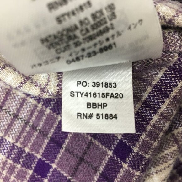Patagonia Women's Purple Plaid Shirt Driving Song Button Up Back Pleat Small - Picture 9 of 10
